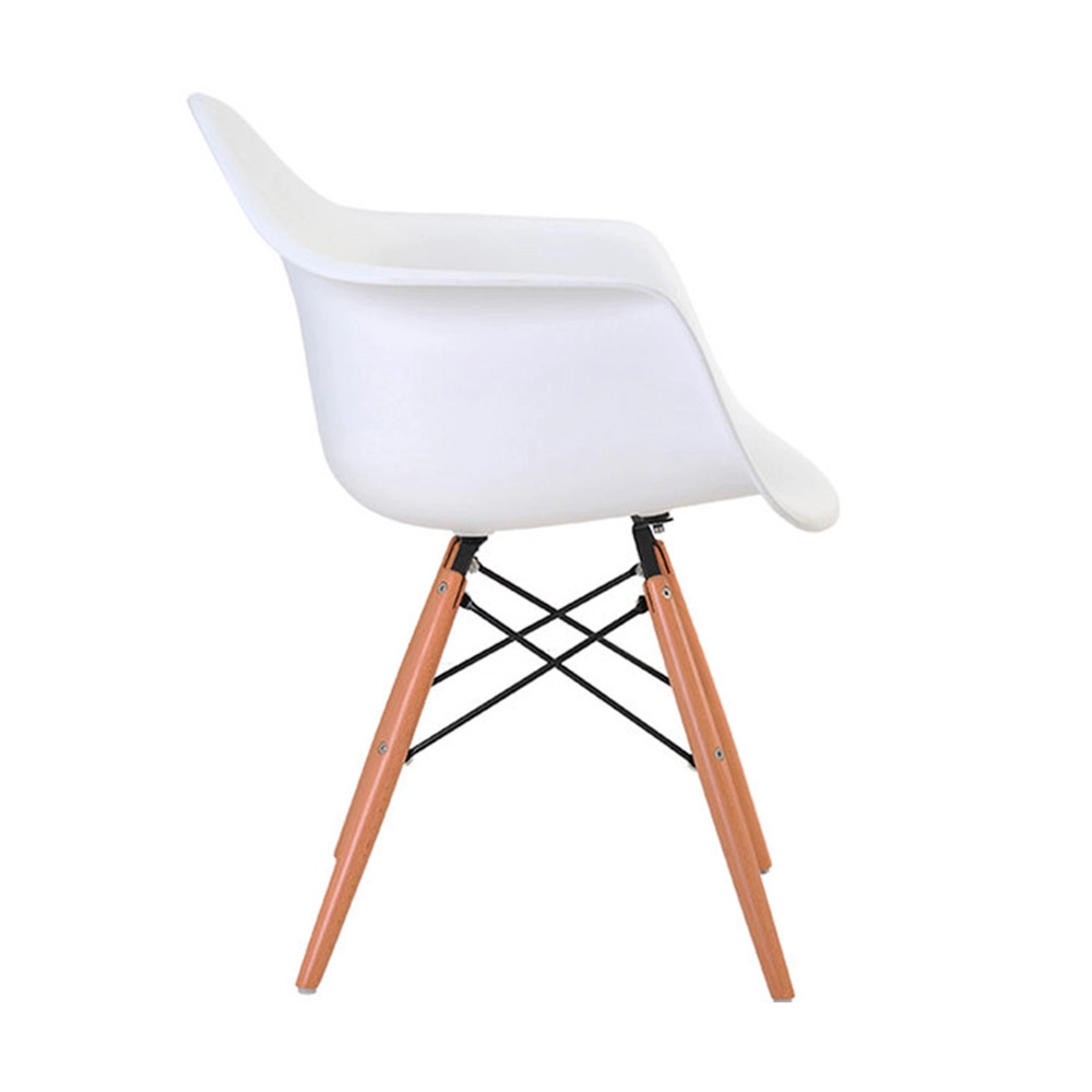 2 Cadeiras OHOME com Braço - Estilo Charles Eames Eiffel - Branco