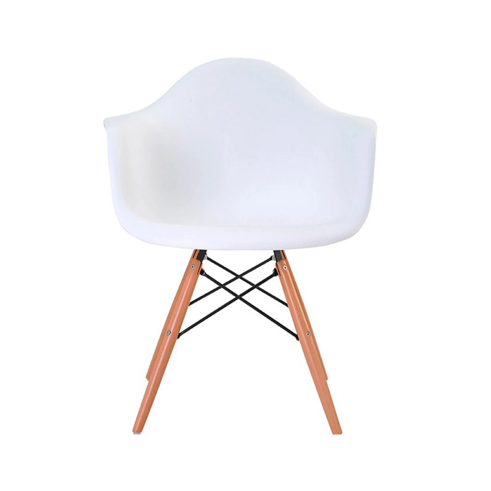 2 Cadeiras OHOME com Braço - Estilo Charles Eames Eiffel - Branco