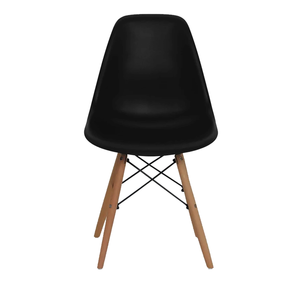 2 Cadeiras OHOME - Estilo Charles Eames Eiffel - Preto Fosco