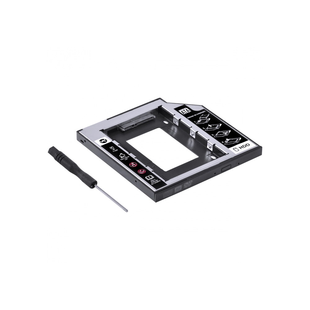 Adaptador Caddy VINIK Para Hd Ou Ssd Gaveta Dvd Notebook Sata 9.5mm Ac-95