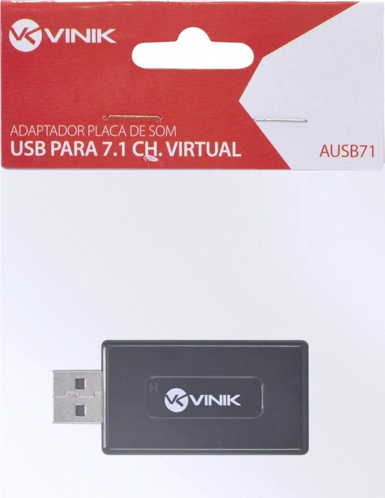 Adaptador VINIK Placa De Som USB 7.1 Canais Virtual AUSB71