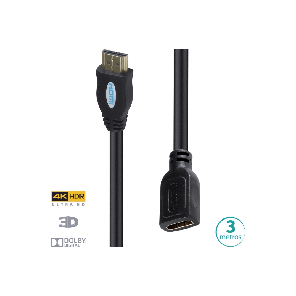 Cabo Extensor Hdmi VINIK 2.0 4k Ultra Hd 3d Conexao Ethernet 3 Metros - H20f-3