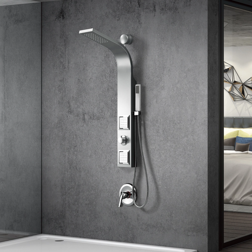 Chuveiro com Hidromassagem Vertical - OHOME Inox Noronha