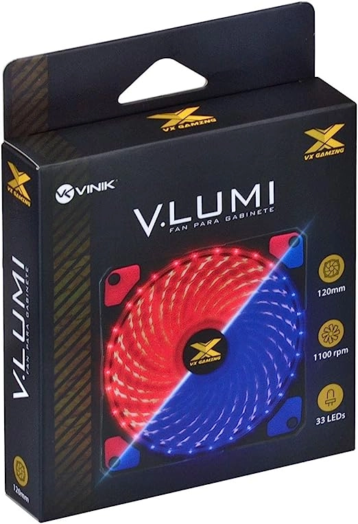 Fan/Cooler Vermelho VINIK Vx Gaming V.Lumi 33 Pontos De Led