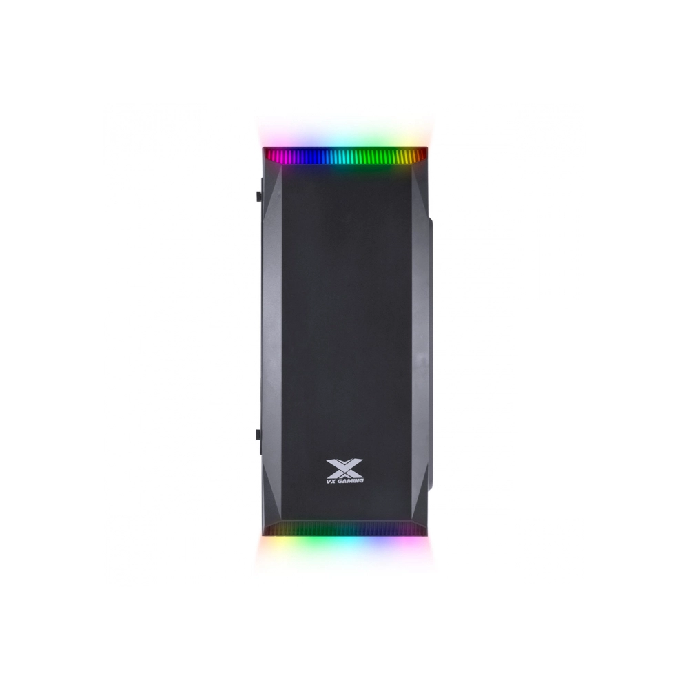 Gabinete Gamer VINIK Vx Gaming Borealis Com Janela Acrilica Com Dobradica Preto Frontal Com Fita Led Rgb