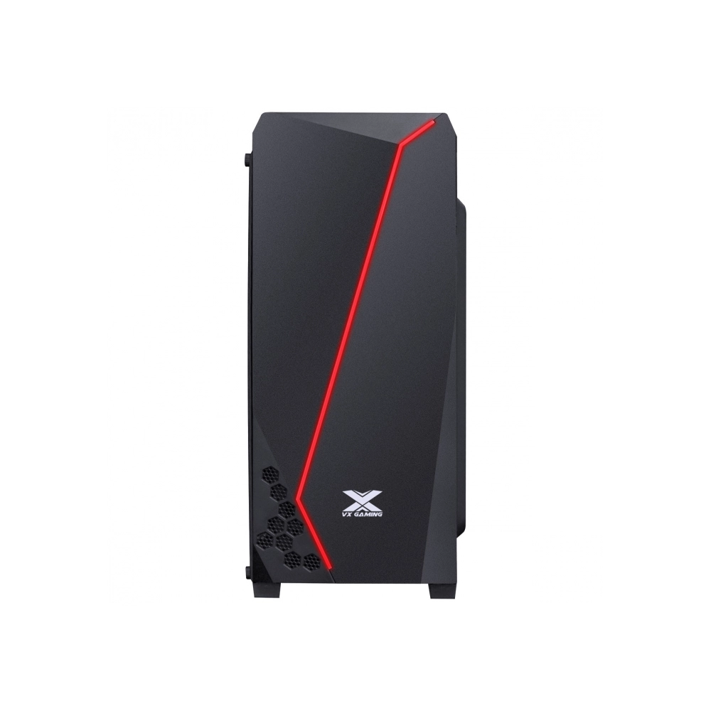 Gabinete Gamer VINIK Vx Gaming Lynx Com Lateral Acrilica Preto Fita Led Rgb Frontal E Cover De Fonte