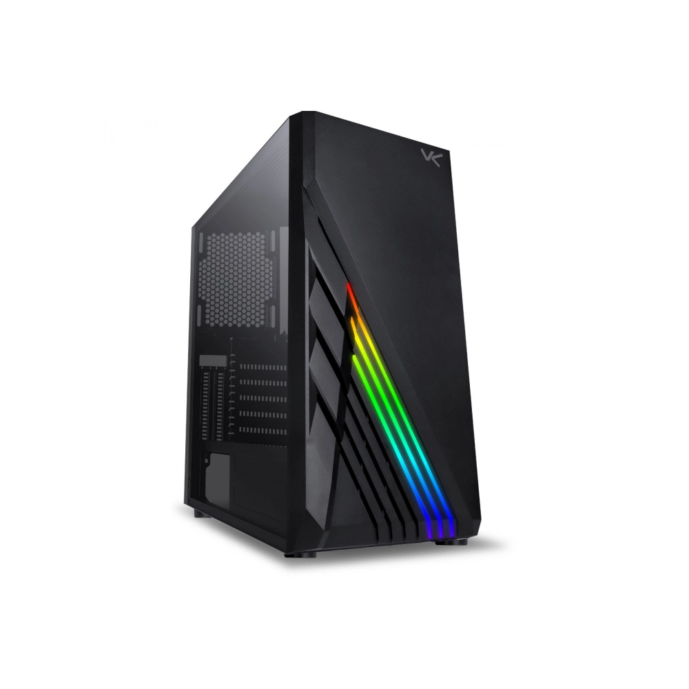 Gabinete Gamer VINIK Vx Gaming Scorpius Com Vidro Temperado Preto Frontal Com Fita Led Rgb Placa De Video Vertical