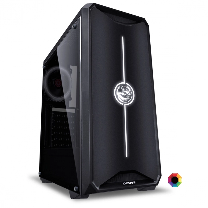 Gabinete PCYES Mid Tower Nova 1 Fan Led 7 Cores Novpt7c1fca