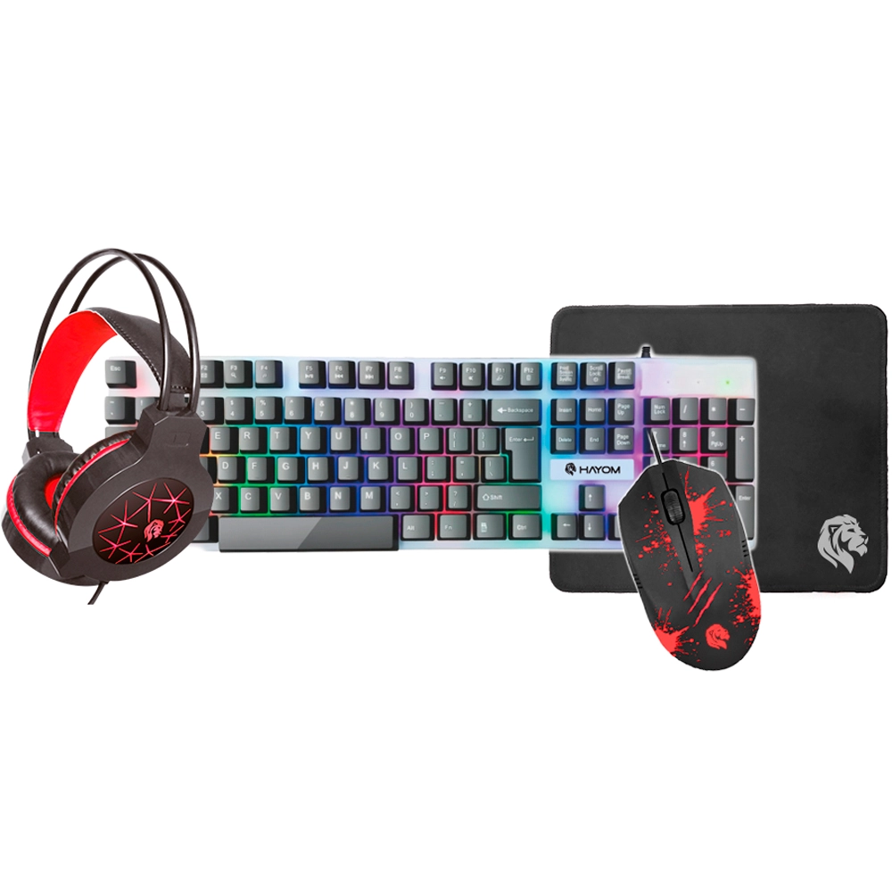 Kit Gamer HAYOM - Teclado/Mouse/Headset/Mousepad 