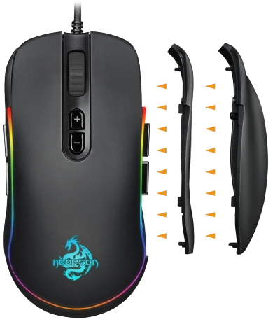 Mouse Game HOOPSON Ligth Com Software - Dpi 800/1600/2400/3600/5200/7200 Sensor Pixart 3330 Gamer