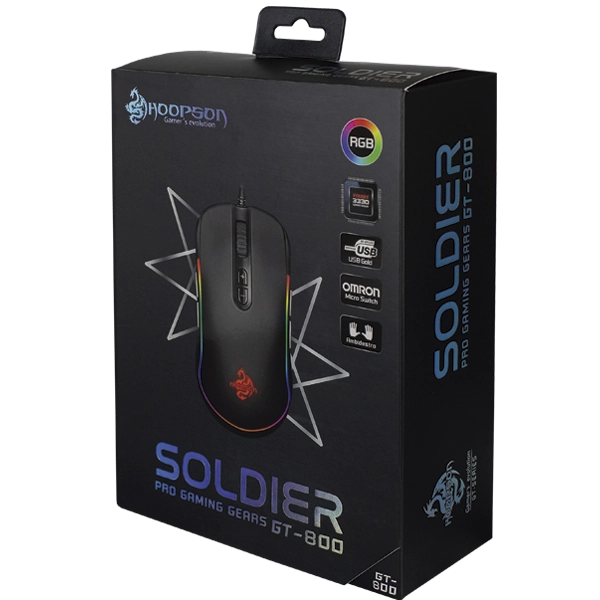 Mouse Game HOOPSON Ligth Com Software - Dpi 800/1600/2400/3600/5200/7200 Sensor Pixart 3330 Gamer