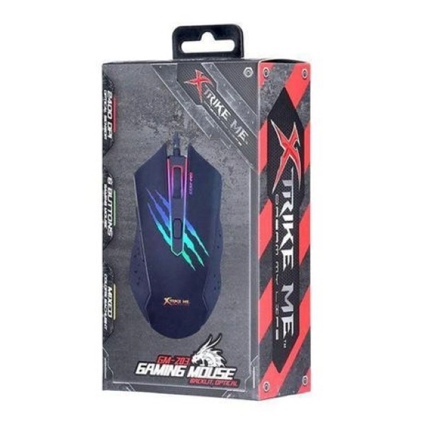 Mouse Gamer XTRIKE ME - GM-203 BK 2400 DPI 6 Botões