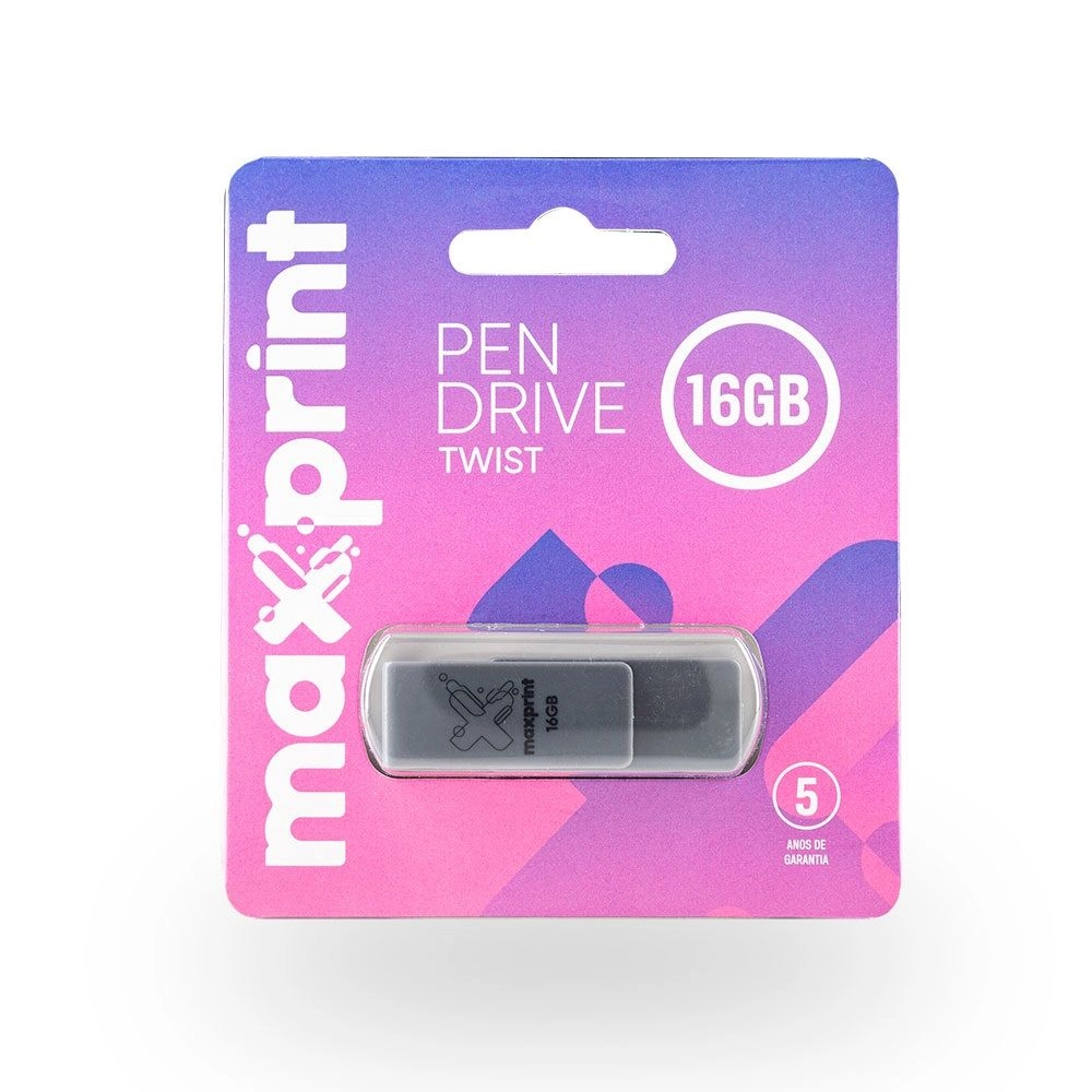 Pen Drive MAXPRINT de 16GB - Grafite