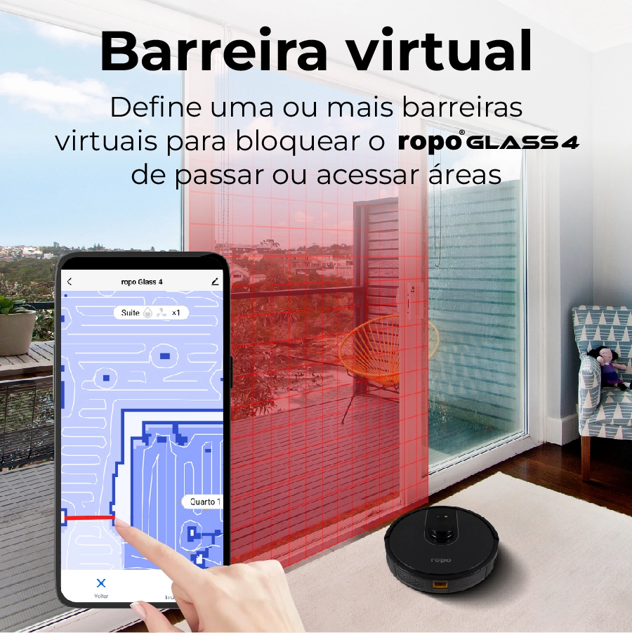 Robô Aspirador Ropo Glass 4 - Outlet