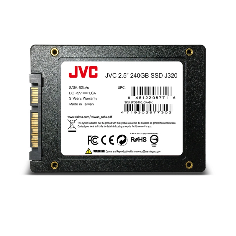 SSD JVC, 240GB, SATA III, Leitura 500MB/s, Gravação 420MB/s