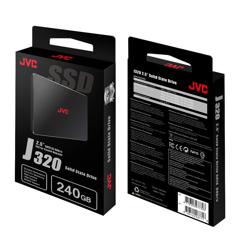 SSD JVC, 240GB, SATA III, Leitura 500MB/s, Gravação 420MB/s