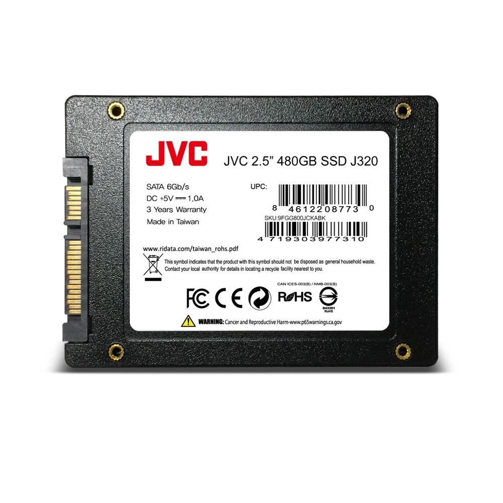 SSD JVC, 480GB, SATA III, Leitura 520MB/s, Gravação 450MB/s