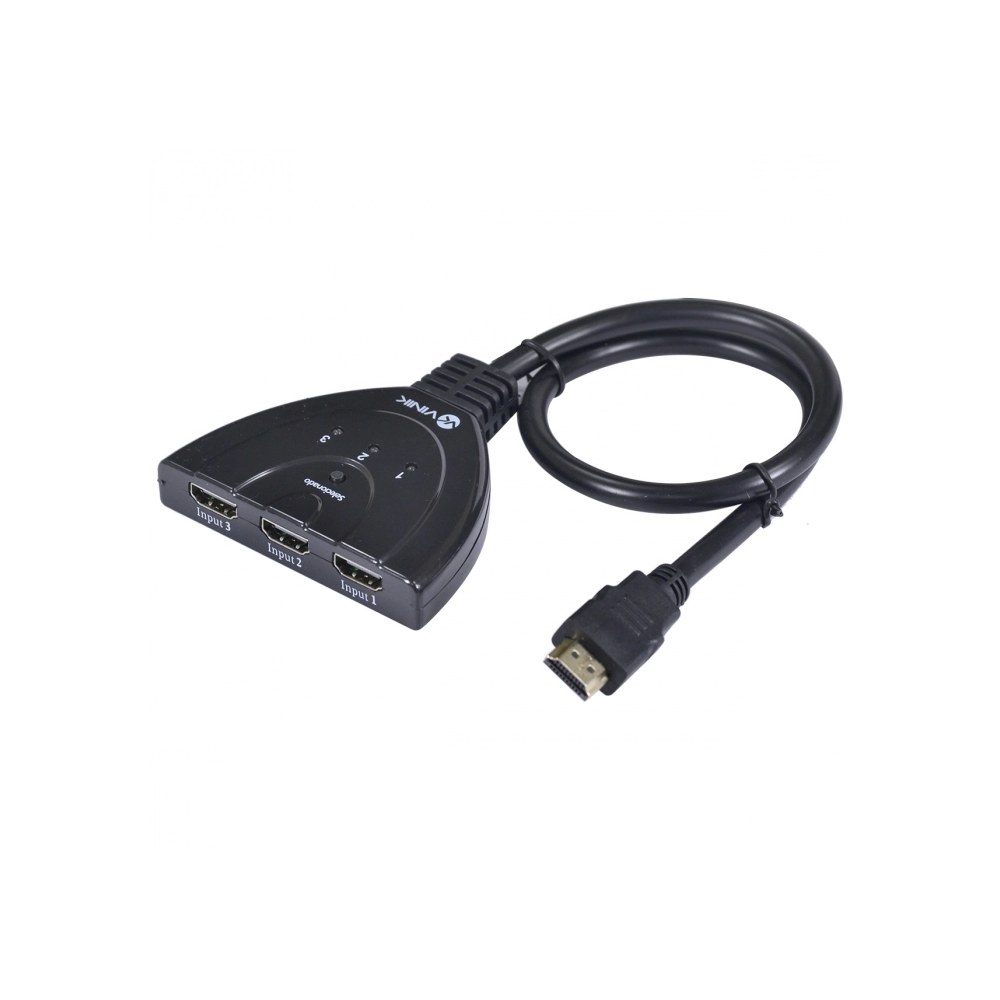 Switch Hdmi VINIK 3 Entradas E 1 Saida 1.3v Com Suporte 3d E 1080p
