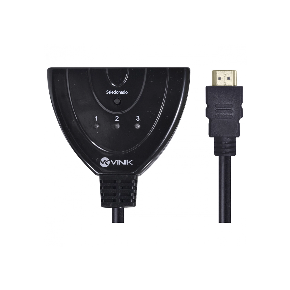 Switch Hdmi VINIK 3 Entradas E 1 Saida 1.3v Com Suporte 3d E 1080p