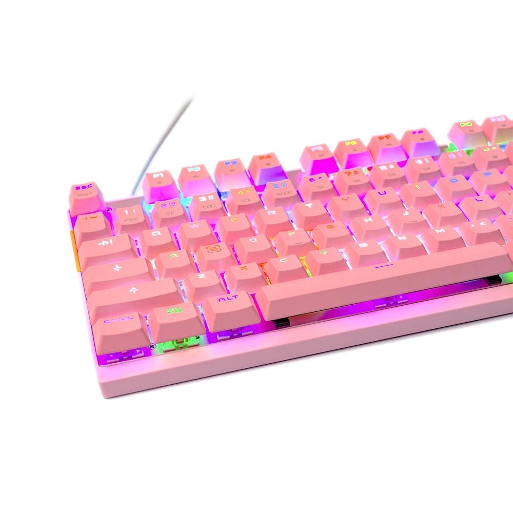 Teclado Mecânico MOTOSPEED CK82 Gamer Switch Azul RGB - Rosa